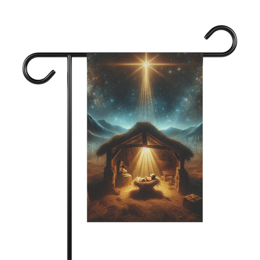 Garden & House Banner - Manger Scene Christmas Flag