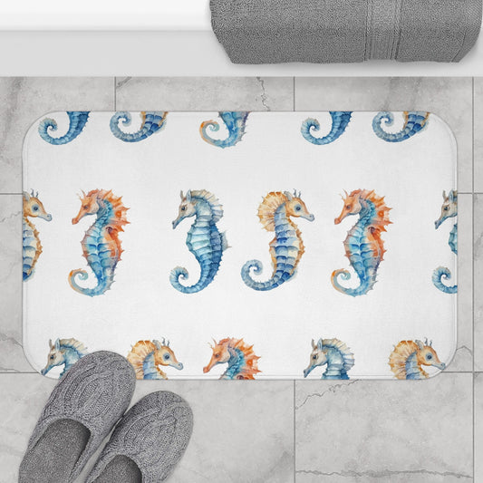 Bath Mat Seahorse Ocean Theme