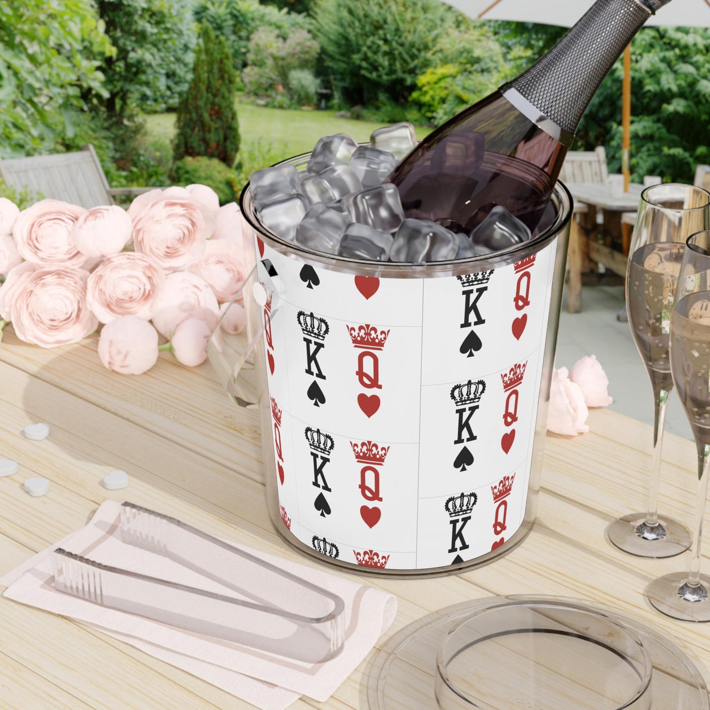 Ice Bucket with Tongs Insulated Ice Cooler for Drinks