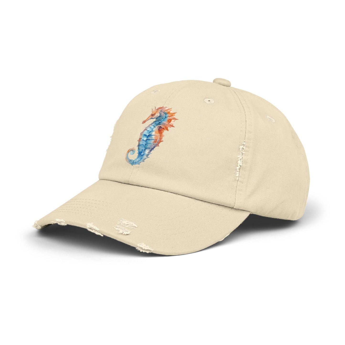 Unisex Distressed Cap - Seahorse Hat