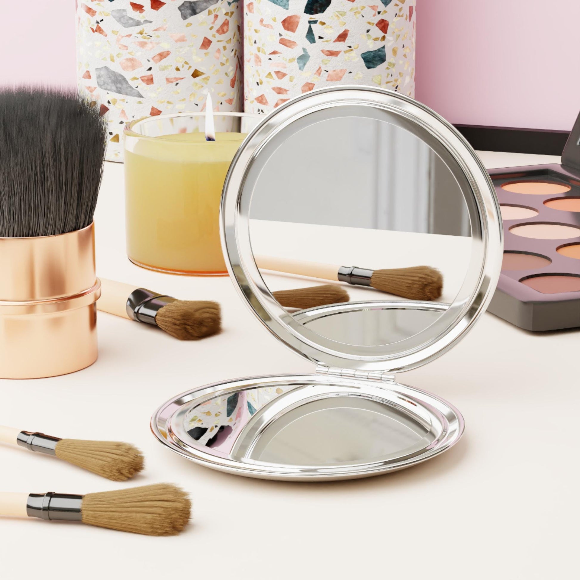 Compact Travel Mirror - Lipstick Makeup Mirror - Personalizable