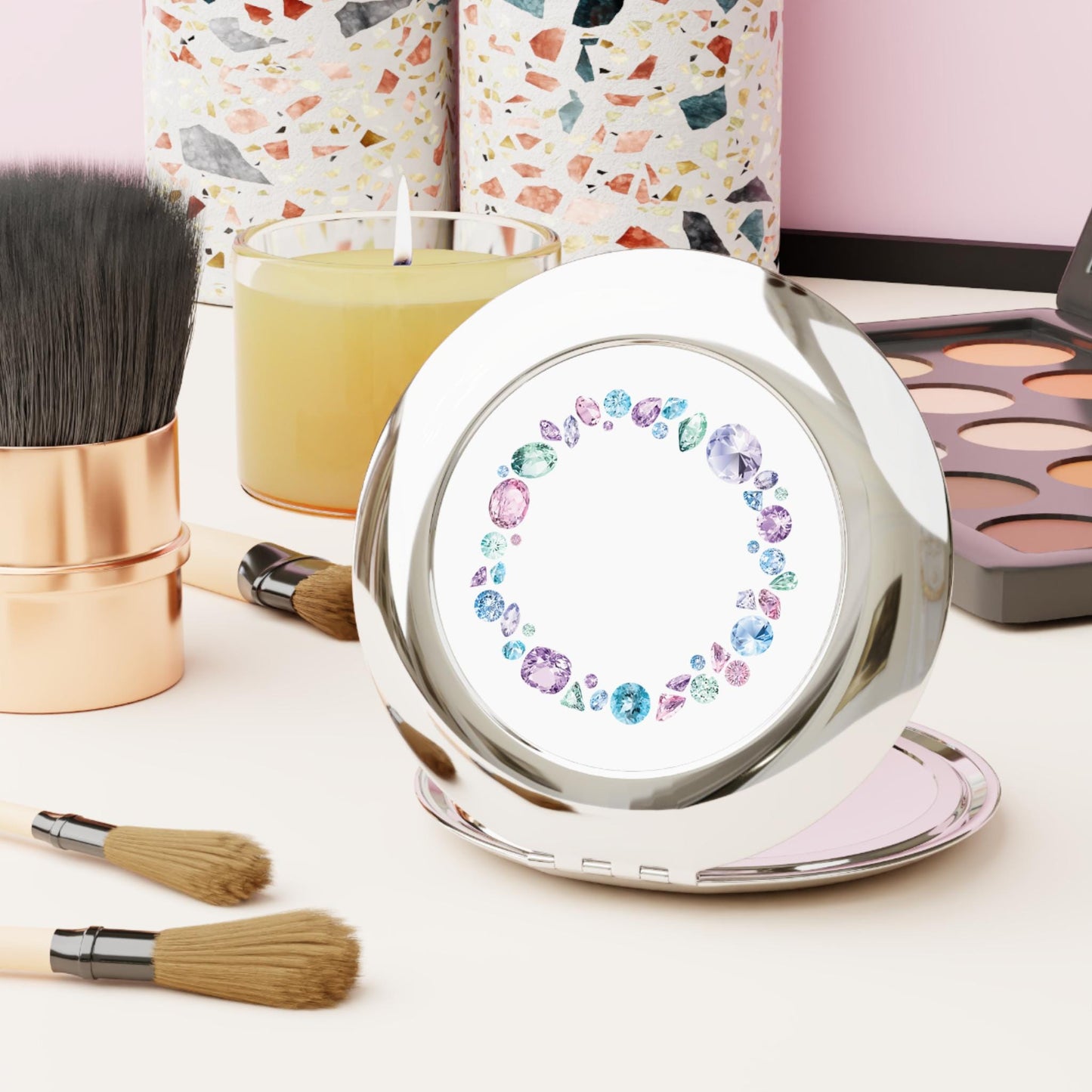 Compact Travel Mirror - Lipstick Makeup Mirror - Personalizable