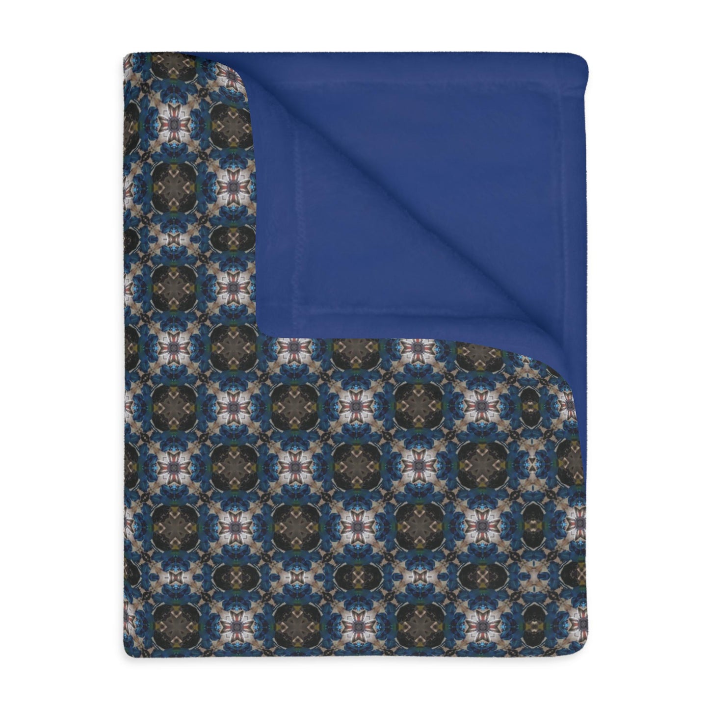 Velveteen Microfiber Blanket (Two-sided print) - Navy Throw