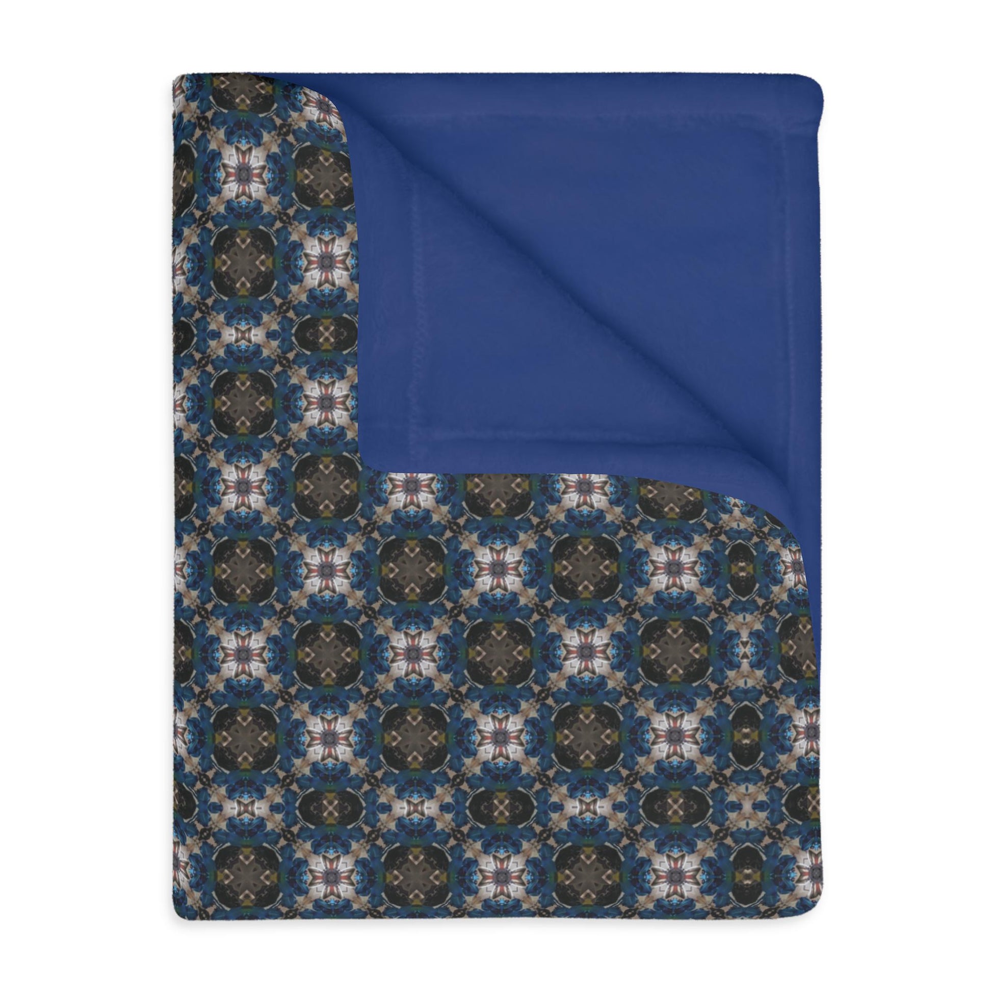 Velveteen Microfiber Blanket (Two-sided print) - Navy Throw