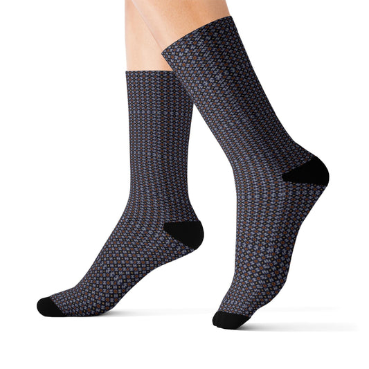 Dress Socks - Navy Blue and Tan Dress Business Socks Male or Female