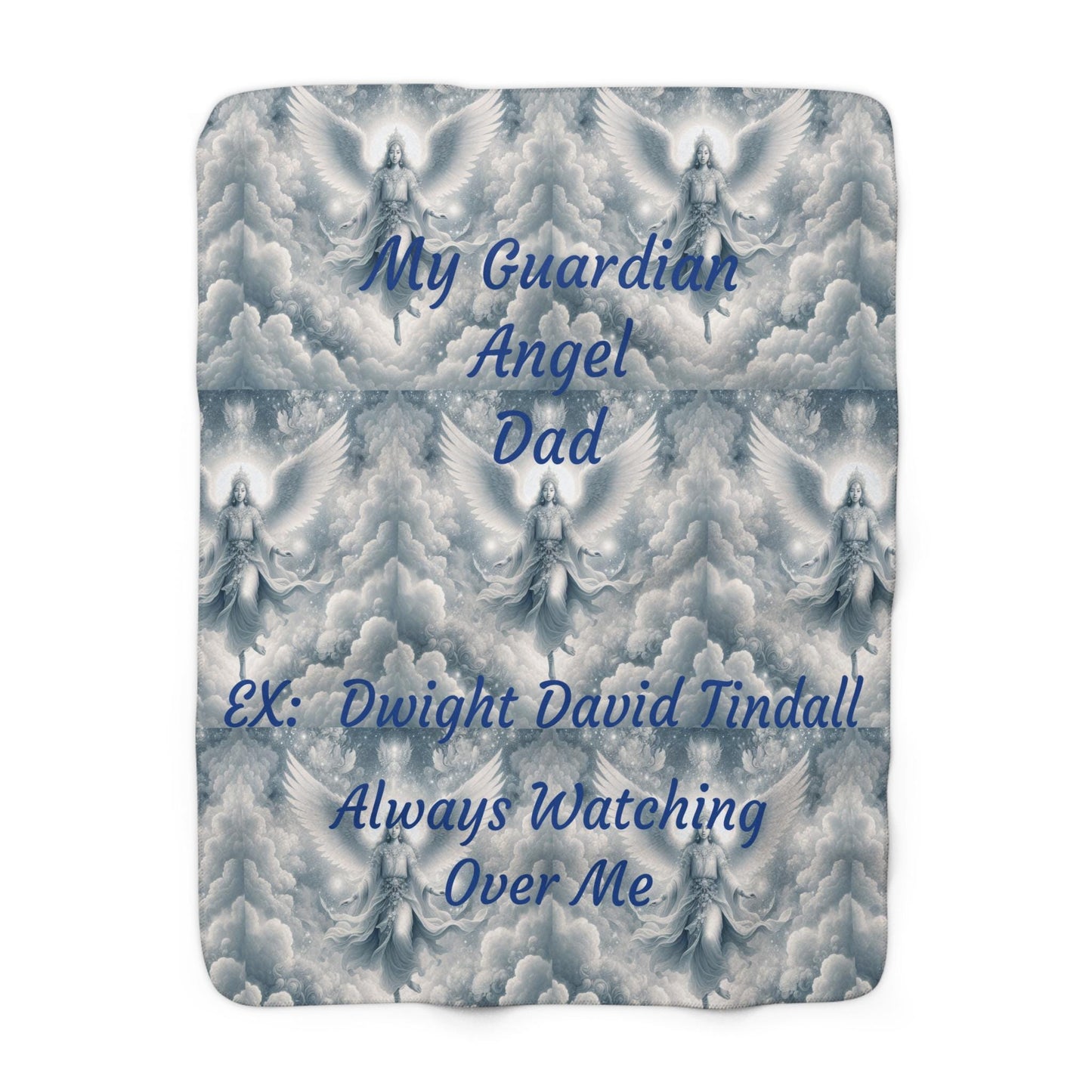 Sherpa Fleece Personalized Memorial Guardian Angel Blanket