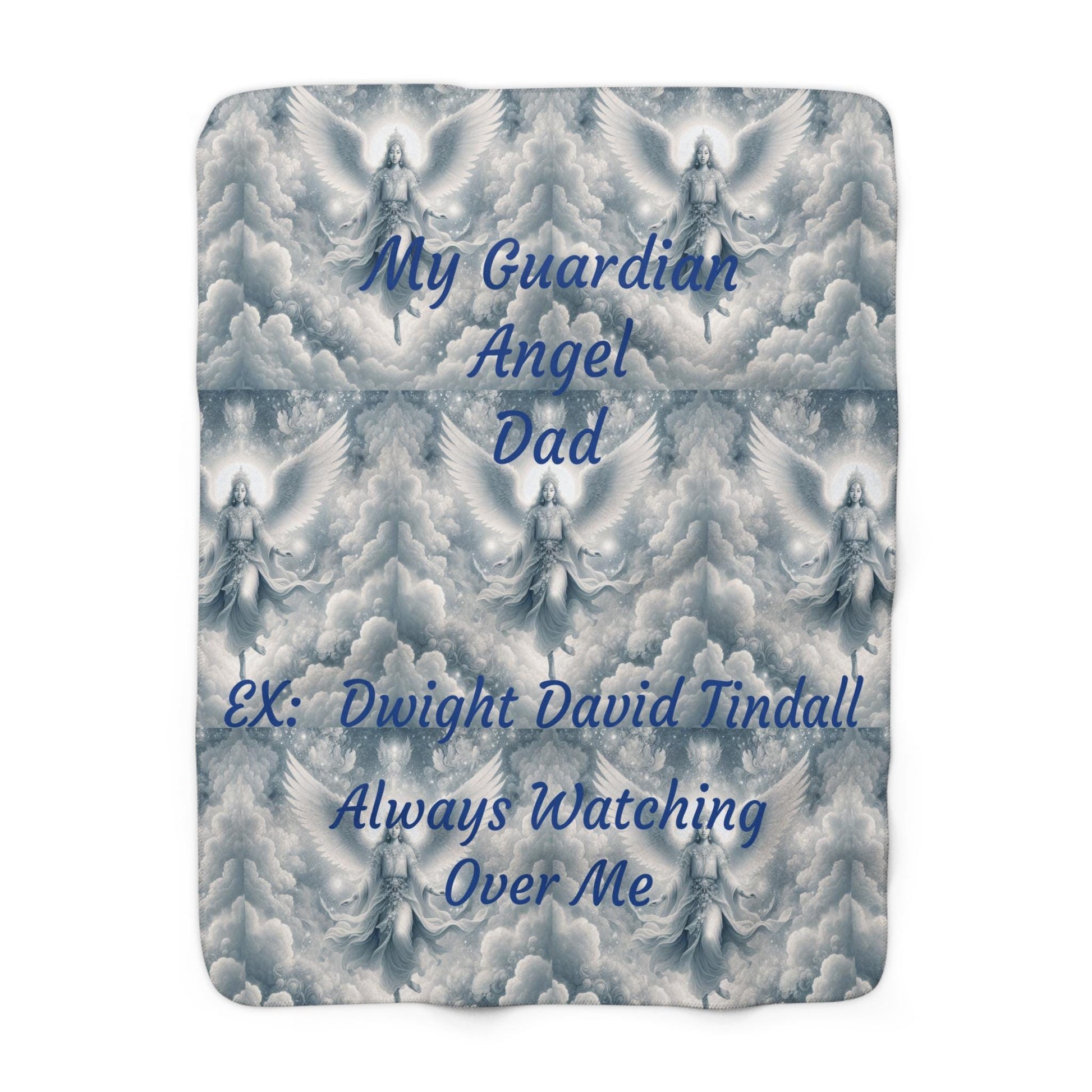 Sherpa Fleece Personalized Memorial Guardian Angel Blanket