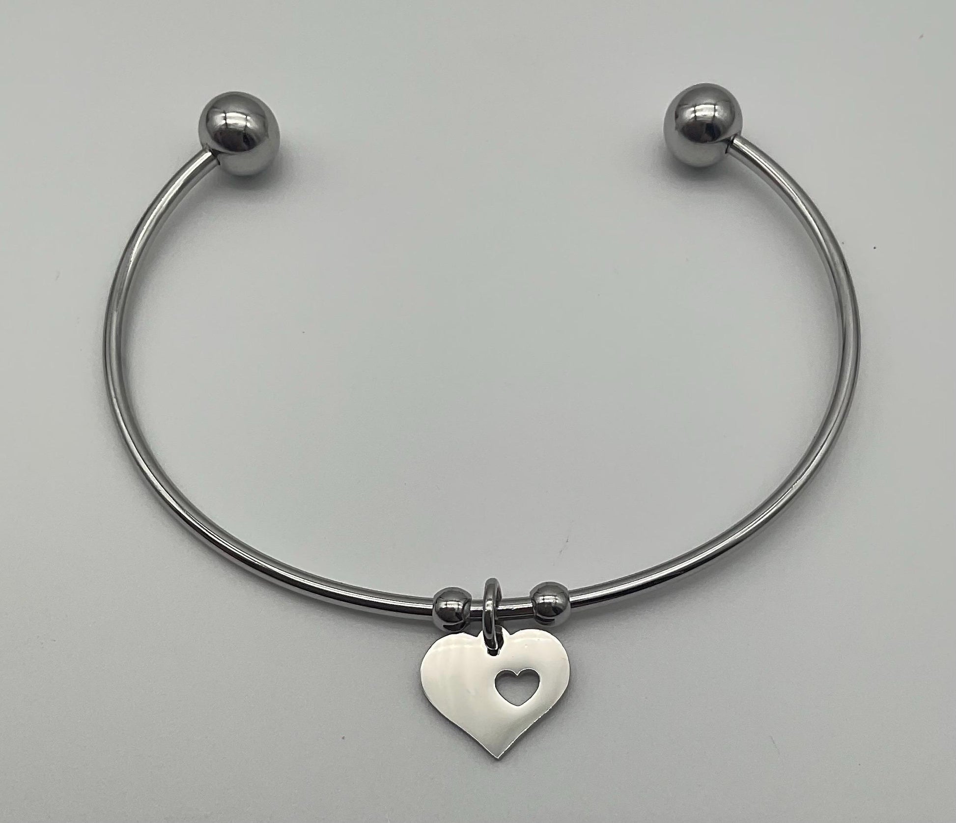 Love Heart Stainless Steel Bracelet - Can be Personalized