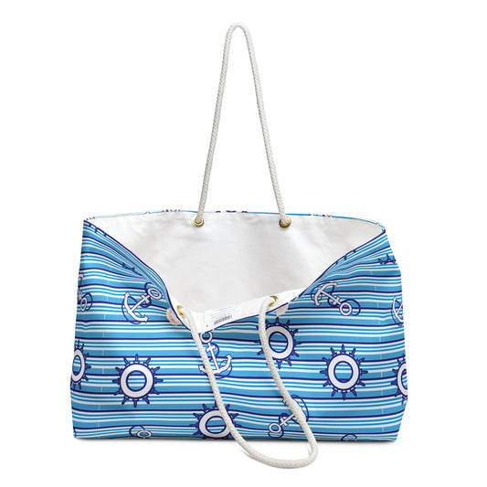 Weekender Bag Tote Beach Bag - Nautical Theme - Shoulder Bag