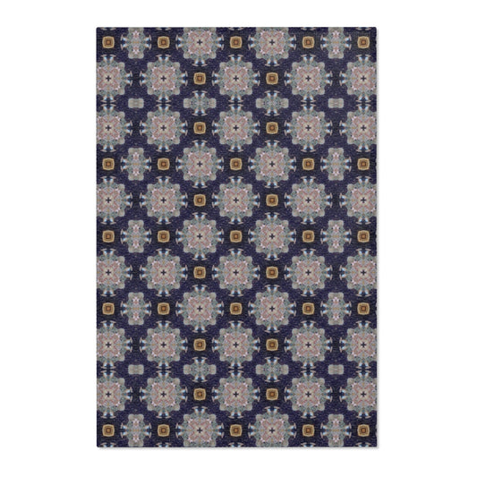 Map Pattern Area Rug Blue