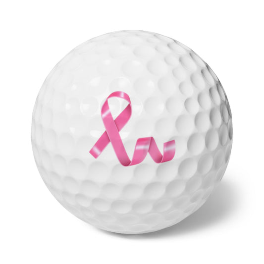 Breast Cancer Golf Balls, High Quality 6pcs Set - Mother Day Gift, Golfing Accessories, Sports Equipment, Golf Lover Present, Custom Golf