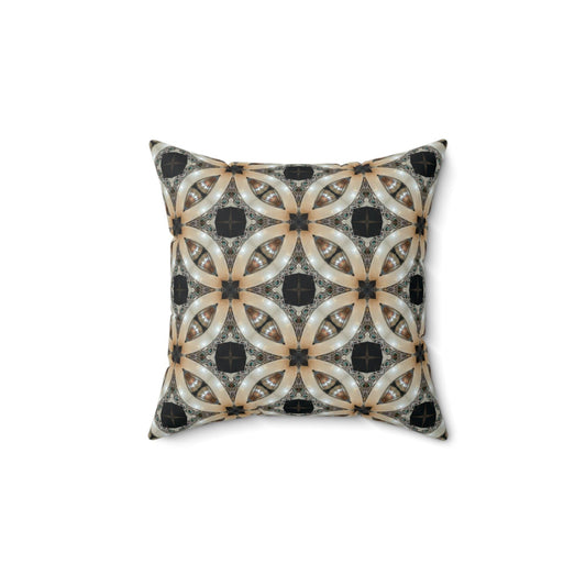 Spun Polyester Square Pillow Navy Blue and Silver