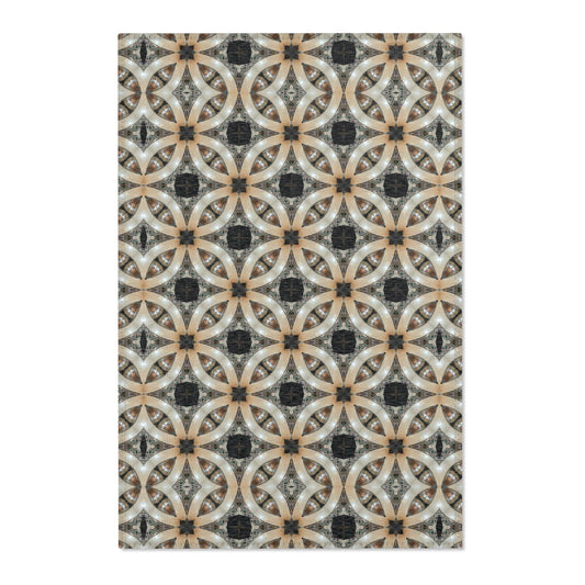 Area Rugs Circle Pattern Silver and Blue
