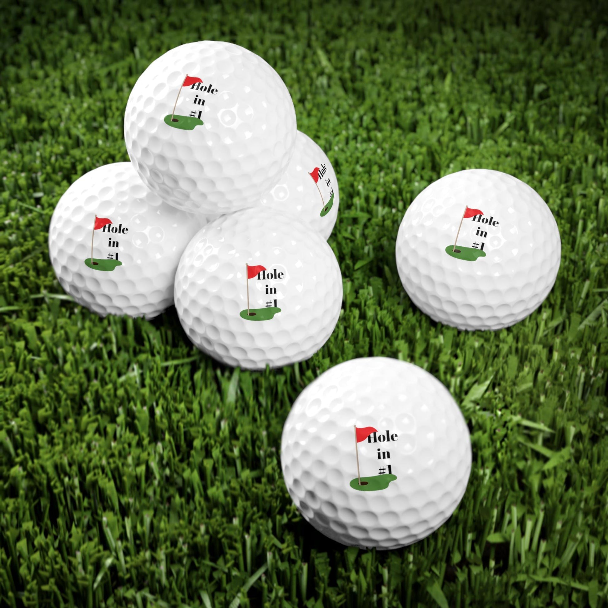 Hole in One Golf Balls, High Quality 6pcs Set - Father's Day Gift, Golfing Accessories, Sports Equipment, Golf Lover Present, Custom Golf