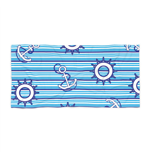 Beach Towel - Anchor - Blue