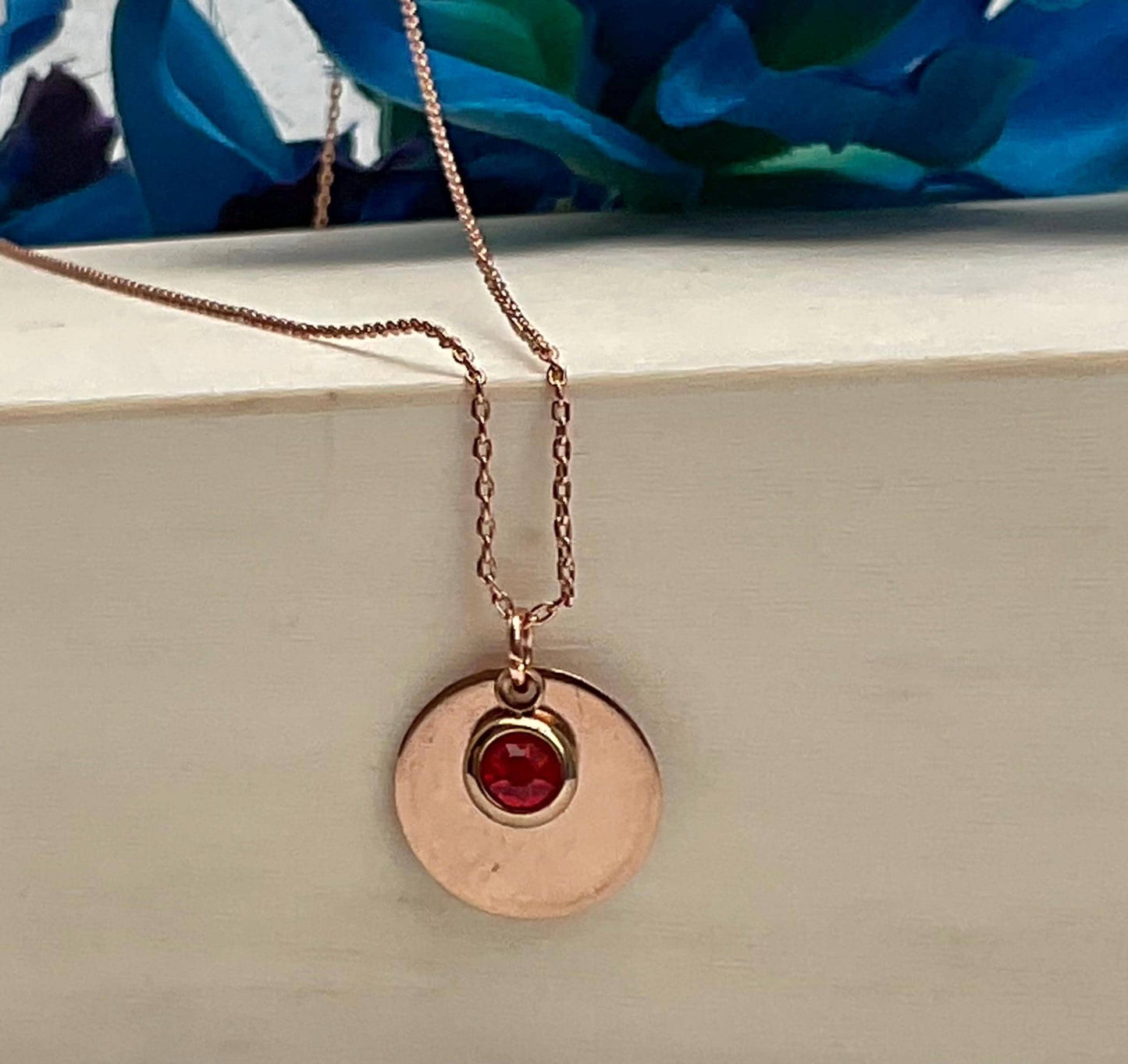 Personalized Rose Gold Initial - Birthstone Anklets- Customized Engravable Jewelry for Ankle
