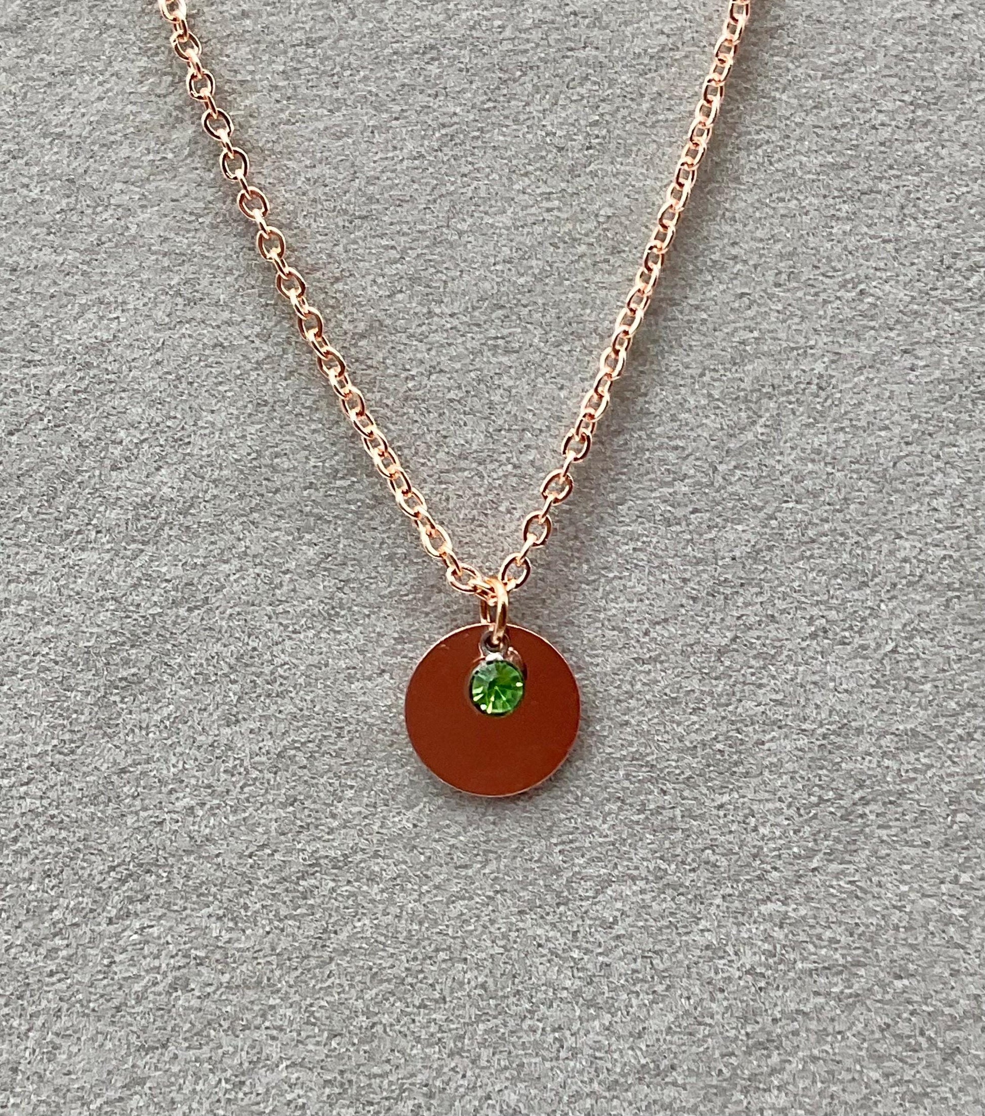 Personalized Rose Gold Initial - Birthstone Anklets- Customized Engravable Jewelry for Ankle