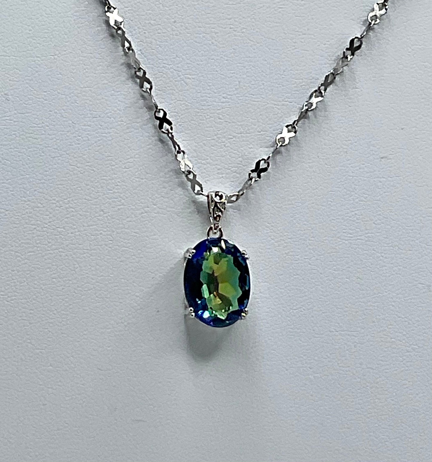 Blue Mystic Topaz Necklace Sapphire