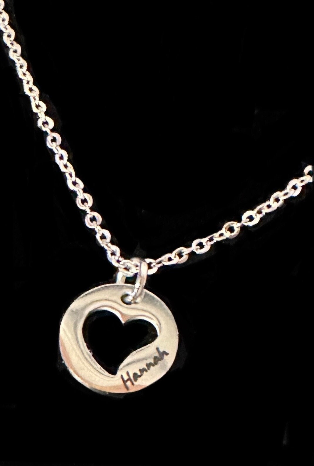 Heart Personalized / Monogrammed Jewelry Charm Necklace in Gold / Silver / Rose Gold