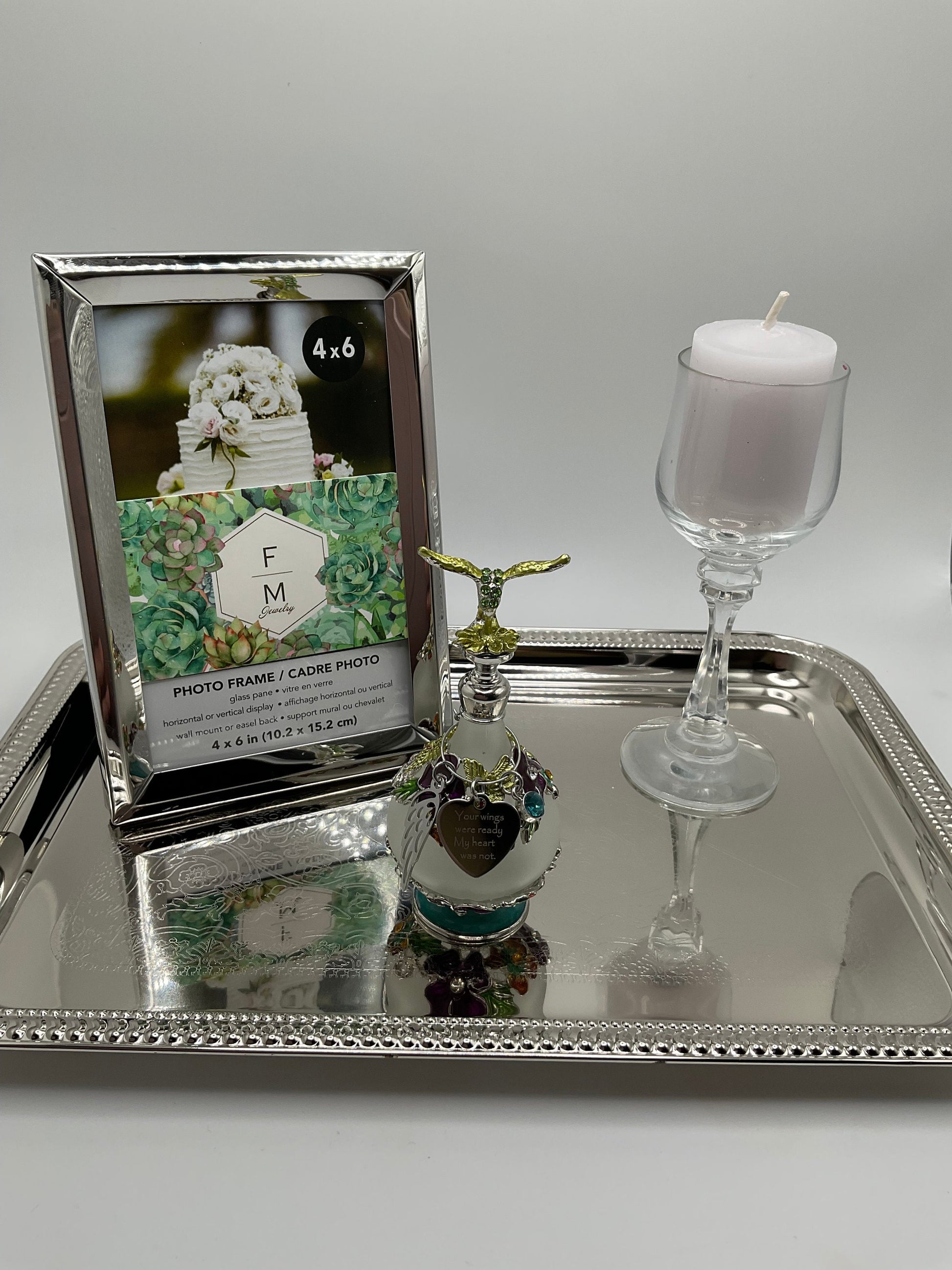 Ash Urn Set - Hummingbird Ash Urn for Human Ashes Set - Personalized Tray with Candle and Photo Frame Funeral Memorial