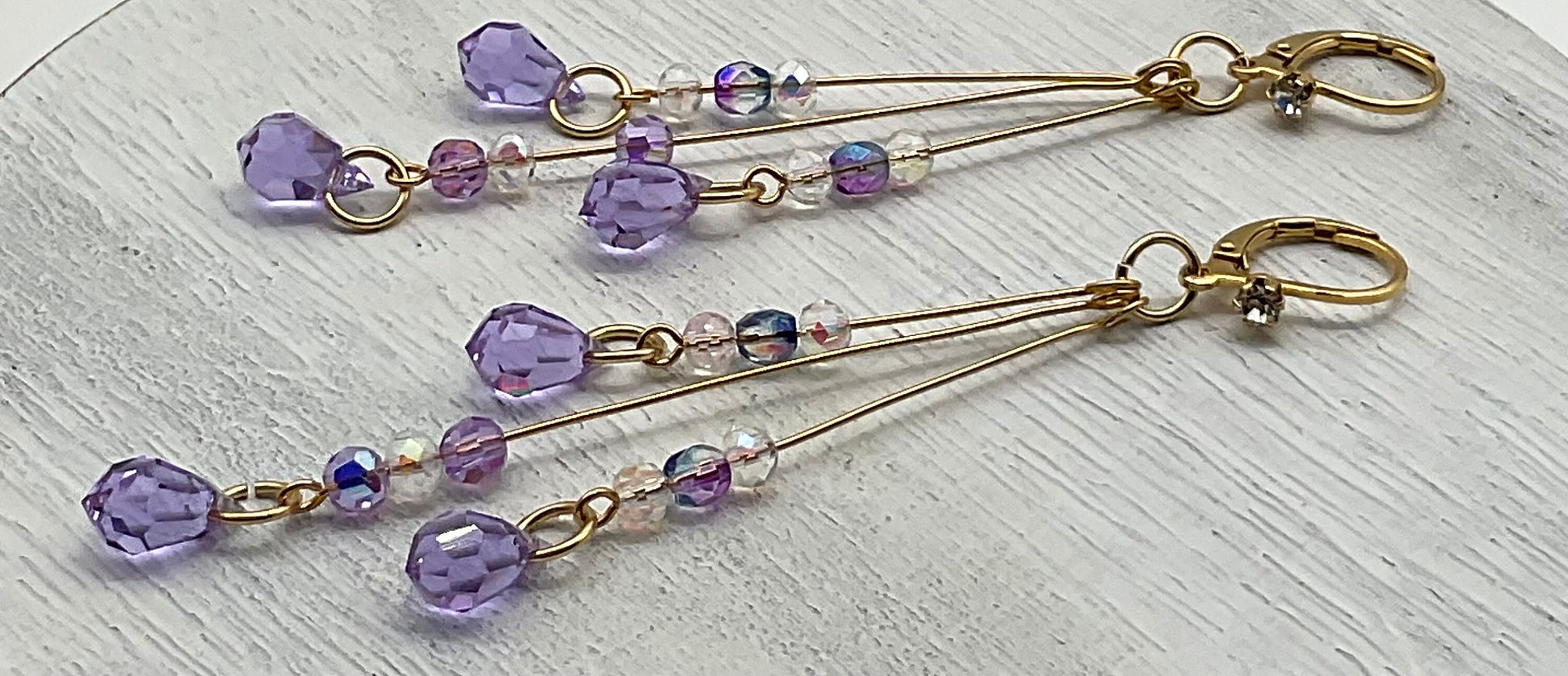 Amethyst Lavender Purple February Birthstone Drop Dangle Earrings