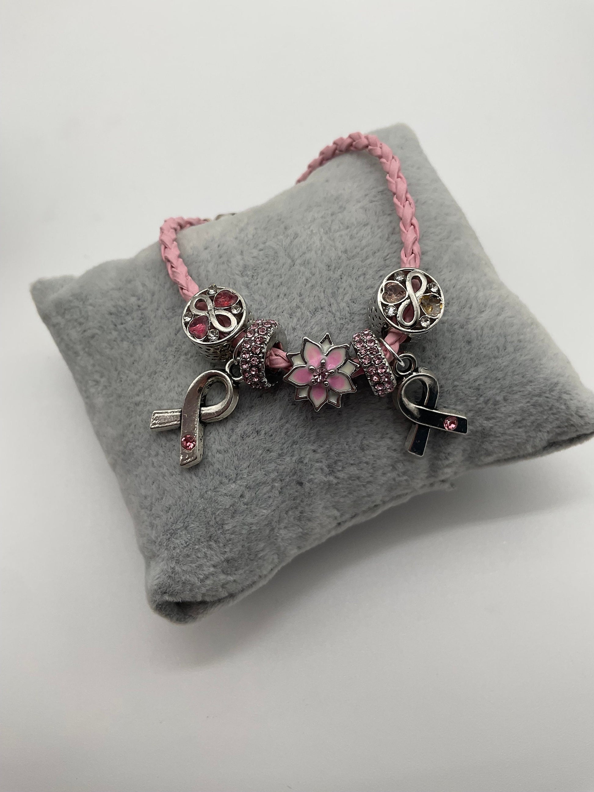 Breast Cancer Awareness and Survivor Crystal Bracelet - Pandora Style