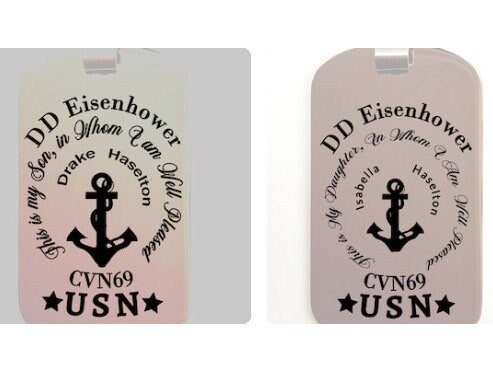 Custom Order - Army Air Force Marines Coast Guard Space Force Military Armed Forces - Personalized Tag Jewelry All Genders / Daughter/Son